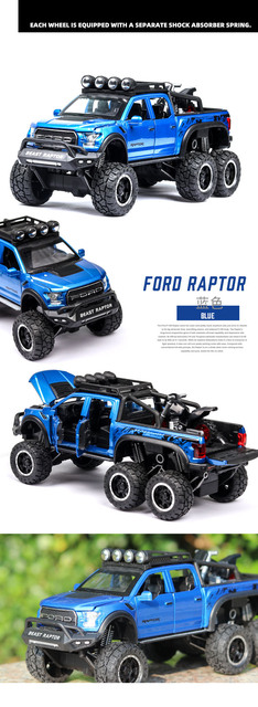 Samochód terenowy Ford Raptor F150 w skali 1:28 - Model Diecast z metalowym nadwoziem - Zabawkowa kolekcja dla dzieci - Wianko - 5