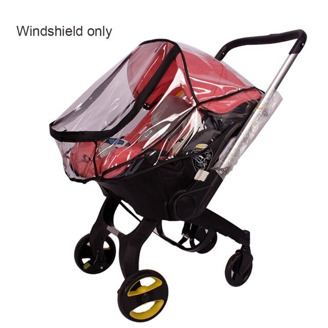 Pokrowiec przeciwdeszczowy dla wózka dziecięcego z przezroczystą tarczą, odporny na wodę i wiatr, kompatybilny z fotelikiem samochodowym dla niemowląt do 425F - Wianko - 10