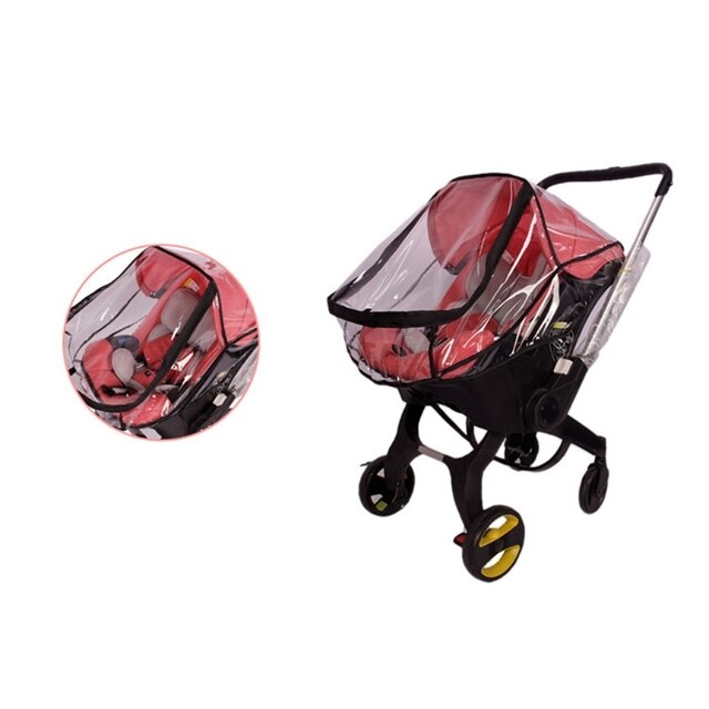 Pokrowiec przeciwdeszczowy dla wózka dziecięcego z przezroczystą tarczą, odporny na wodę i wiatr, kompatybilny z fotelikiem samochodowym dla niemowląt do 425F - Wianko - 9