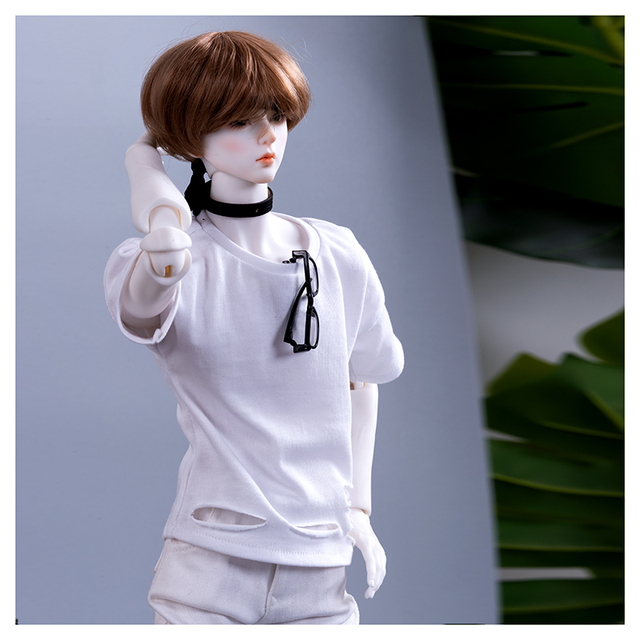 BJD strój dla lalek - ubrania 1/3 1/4 MSD - biała moda, slim fit, T-shirt z wysokim kołnierzem, dodatki lalkowe - Wianko - 5