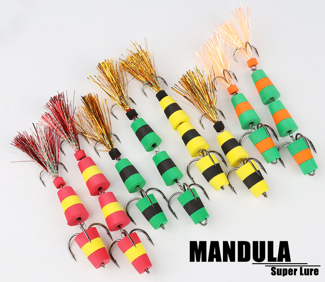 Przynęta wędkarska MANDULA Multicolor rozmiar M/L bas pływacki, owad miękka piankowa - Wianko - 1