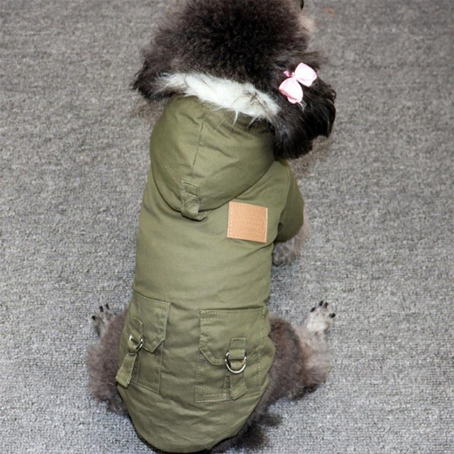 Puchowa kurtka zimowa dla psa - ciepła pluszowa bluza z kapturem - Wianko - 9