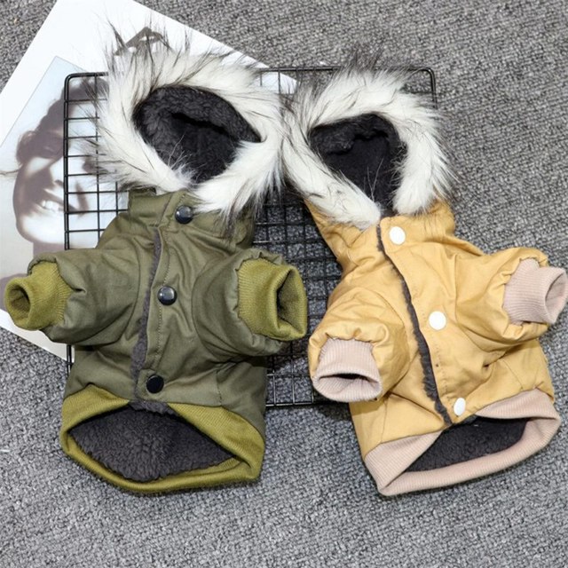 Puchowa kurtka zimowa dla psa - ciepła pluszowa bluza z kapturem - Wianko - 1