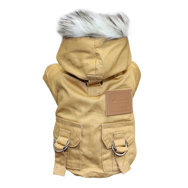 Puchowa kurtka zimowa dla psa - ciepła pluszowa bluza z kapturem - Wianko - 12