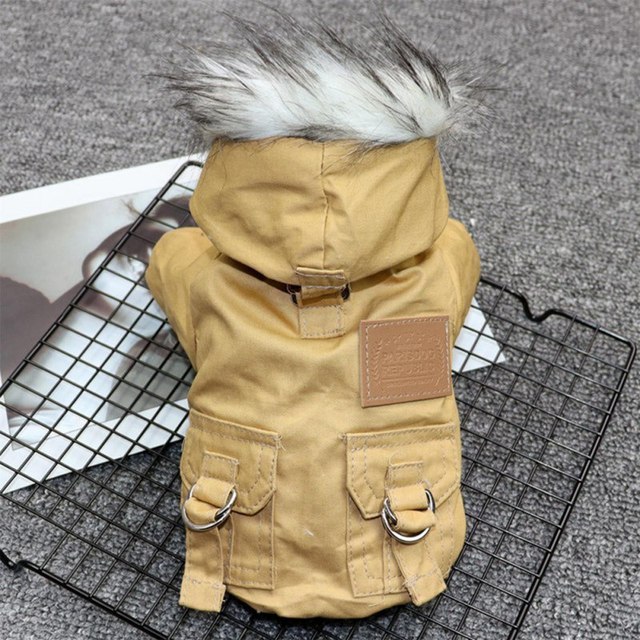 Puchowa kurtka zimowa dla psa - ciepła pluszowa bluza z kapturem - Wianko - 8