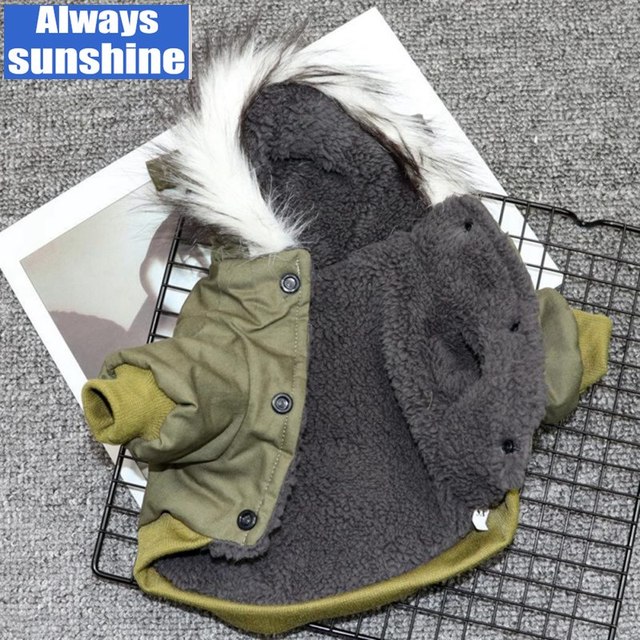 Puchowa kurtka zimowa dla psa - ciepła pluszowa bluza z kapturem - Wianko - 5