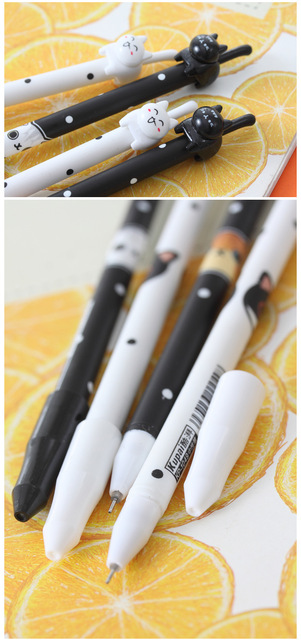 24szt. długopisy żelowe koreańskie kreatywne z motywem słodkiego kociaka o skaczącym ogonku Kawaii - Wianko - 17