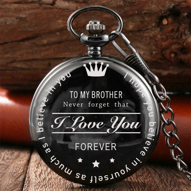 Antyczny czarny kwarcowy zegarek kieszonkowy z kolekcji Retro z łańcuchem - idealny prezent urodzinowy dla brata - Wianko - 1