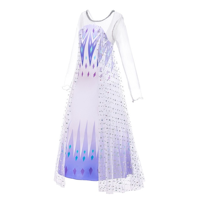 Nowa suknia Elsa Królowa Śniegu 2 dla dziewczynki z cekinami i haftowanym korowodem - idealna na wydajność dziecięcych tańców - Wianko - 7