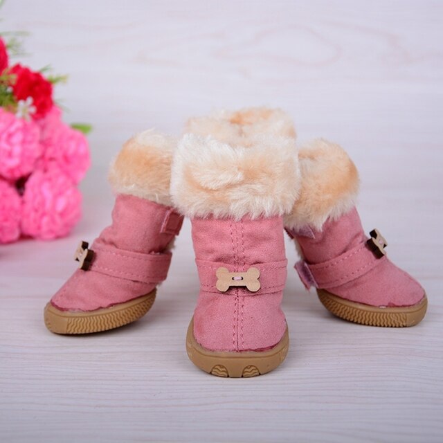 Ciepłe polarowe buty śniegowe dla psów Teddy Chihuahua Shih Tzu - zestaw 4 sztuki - Wianko - 1