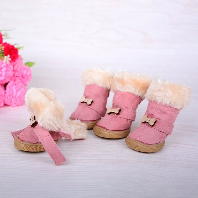 Ciepłe polarowe buty śniegowe dla psów Teddy Chihuahua Shih Tzu - zestaw 4 sztuki - Wianko - 6