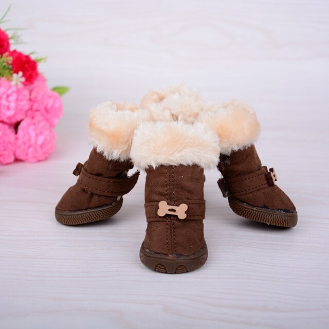 Ciepłe polarowe buty śniegowe dla psów Teddy Chihuahua Shih Tzu - zestaw 4 sztuki - Wianko - 2