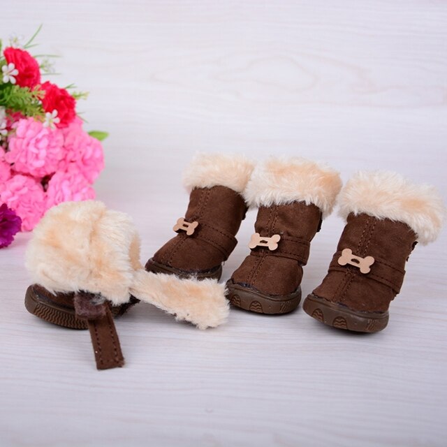 Ciepłe polarowe buty śniegowe dla psów Teddy Chihuahua Shih Tzu - zestaw 4 sztuki - Wianko - 5