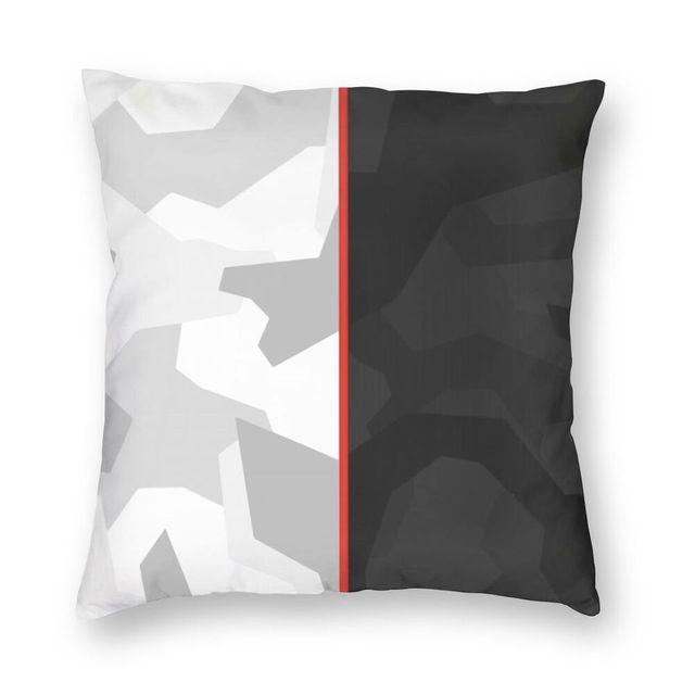Poszewka na poduszkę 40x40 cm - czarno-biały wzór kamuflaż, dwustronny, nowoczesny, home dekoracyjny, rzuć na kanapę - Wianko - 1