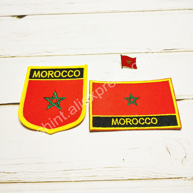 Marokańska kwadratowa łatka i przypinka w tradycyjnym stylu haftu narodowego - zestaw akcesoriów odzieżowych - Wianko - 2