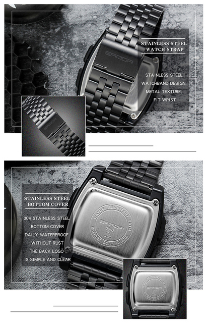 Zegarek cyfrowy LED SANDA wojskowy męski z funkcją wodoodporną, marki luksusowej - Wianko - 16
