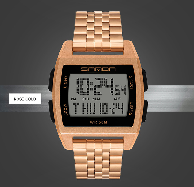 Zegarek cyfrowy LED SANDA wojskowy męski z funkcją wodoodporną, marki luksusowej - Wianko - 18