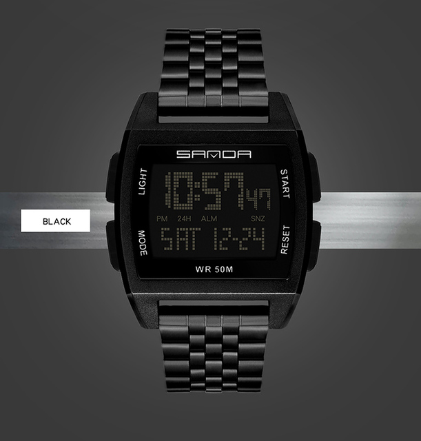 Zegarek cyfrowy LED SANDA wojskowy męski z funkcją wodoodporną, marki luksusowej - Wianko - 20