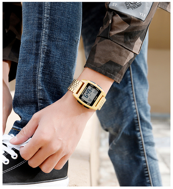 Zegarek cyfrowy LED SANDA wojskowy męski z funkcją wodoodporną, marki luksusowej - Wianko - 6