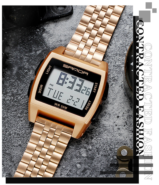Zegarek cyfrowy LED SANDA wojskowy męski z funkcją wodoodporną, marki luksusowej - Wianko - 13