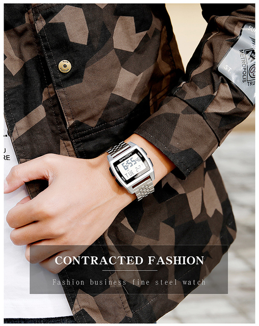 Zegarek cyfrowy LED SANDA wojskowy męski z funkcją wodoodporną, marki luksusowej - Wianko - 7