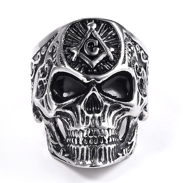 Pierścień mężczyźni Boho biały wąż czarny czaszka Biker Punk Rock władczy Alloy szkielet Hip Hop kreatywna biżuteria - Wianko - 12