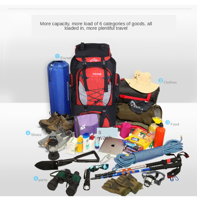 Plecak wielofunkcyjny 80L SAC a Dos Travel - ultralekki, nylonowy, dla mężczyzn i kobiet, idealny na wypoczynek na świeżym powietrzu i sporty alpinistyczne - Wianko - 3