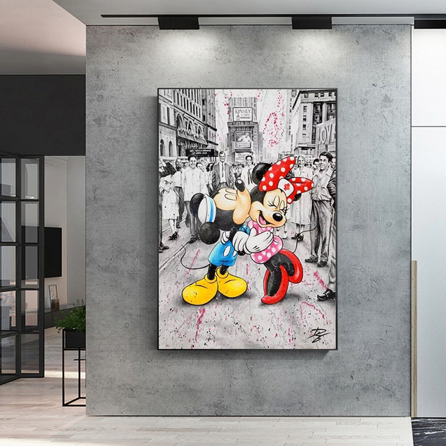 Obraz na płótnie z Graffiti Art Disney Mickey i Minnie - dekoracja do salonu i prezent - Wianko - 7