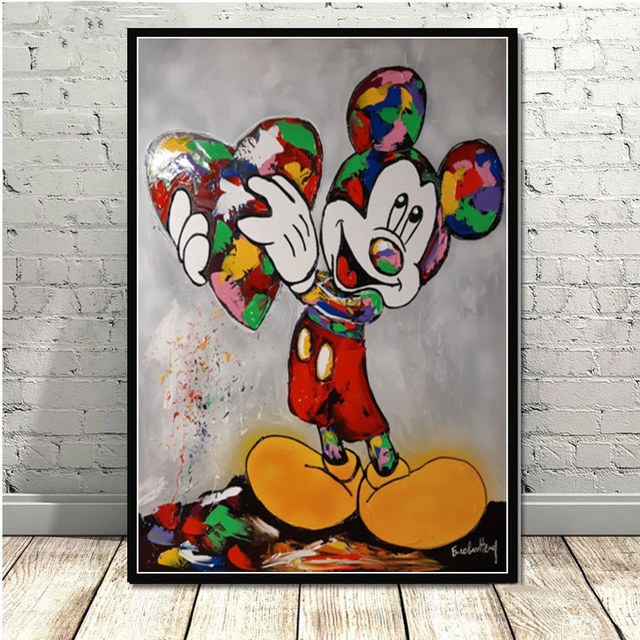 Obraz na płótnie z Graffiti Art Disney Mickey i Minnie - dekoracja do salonu i prezent - Wianko - 9