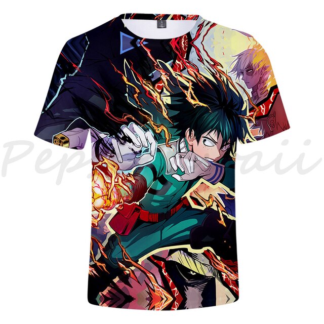 Koszulka Anime Boku No Hero Academia My Hero Academia z krótkim rękawem dla dzieci - Streetwear bluza chłopcy/dziewczyna, prezent - Wianko - 14