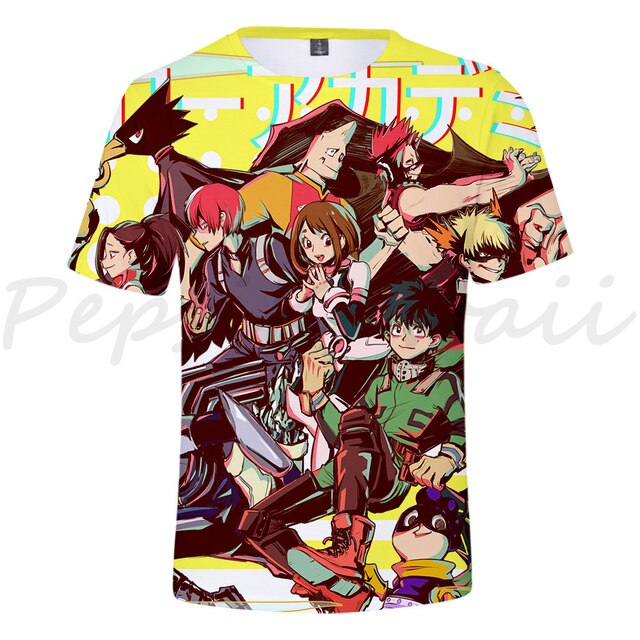 Koszulka Anime Boku No Hero Academia My Hero Academia z krótkim rękawem dla dzieci - Streetwear bluza chłopcy/dziewczyna, prezent - Wianko - 10