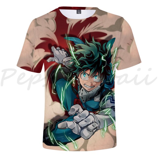 Koszulka Anime Boku No Hero Academia My Hero Academia z krótkim rękawem dla dzieci - Streetwear bluza chłopcy/dziewczyna, prezent - Wianko - 13