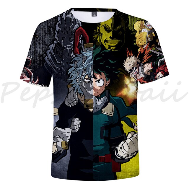 Koszulka Anime Boku No Hero Academia My Hero Academia z krótkim rękawem dla dzieci - Streetwear bluza chłopcy/dziewczyna, prezent - Wianko - 17