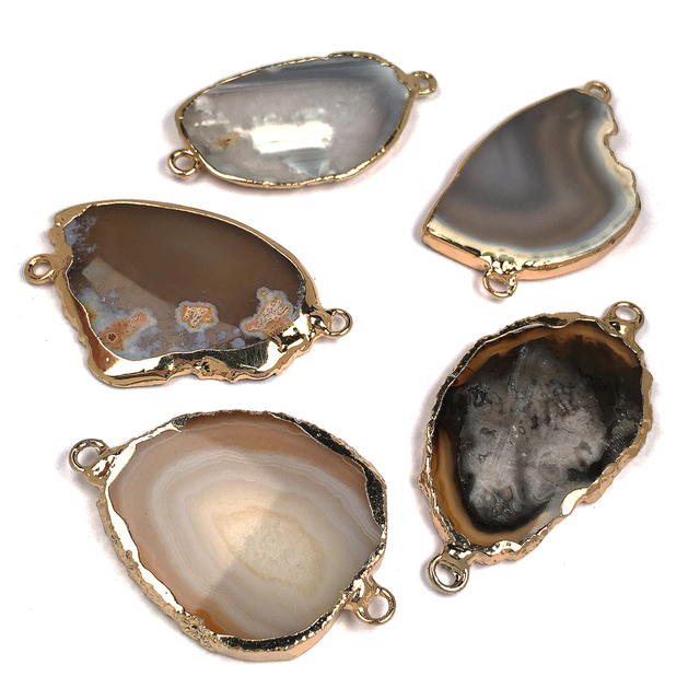 Nieregularne kryształy agaty do produkcji biżuterii DIY 25x50-35x50mm - Wianko - 1