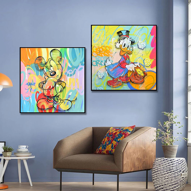 Obrazy na płótnie Disney Mickry Mouse kaczor Donald – dekoracyjne plakaty do pokoju dziecięcego - Wianko - 3