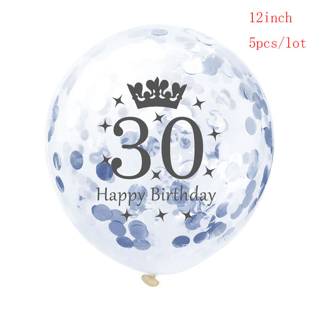 Partia 7 różowo-złotych-srebrnych balonów 16 cali dla urodzin 30, 40, 50, 60 - Wianko - 6