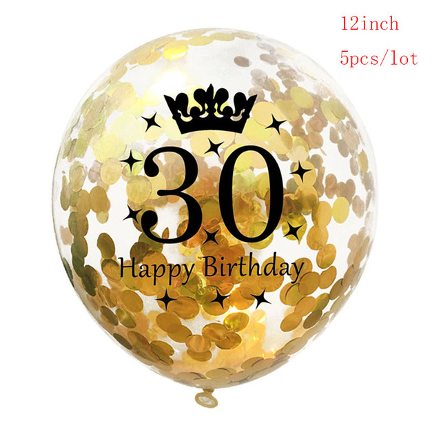 Partia 7 różowo-złotych-srebrnych balonów 16 cali dla urodzin 30, 40, 50, 60 - Wianko - 4