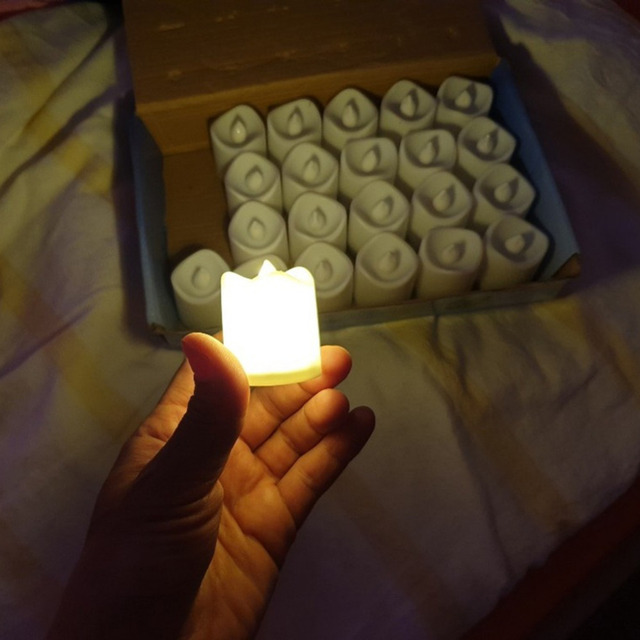 12/24 sztuki kreatywne świece LED zasilane bateriami - bezpłomieniowe światło herbaty do dekoracji weselnych - Wianko - 21