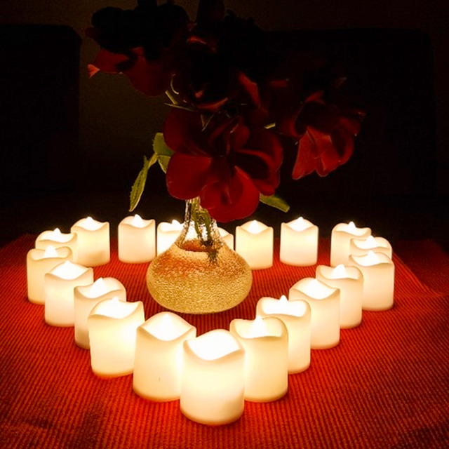 12/24 sztuki kreatywne świece LED zasilane bateriami - bezpłomieniowe światło herbaty do dekoracji weselnych - Wianko - 18