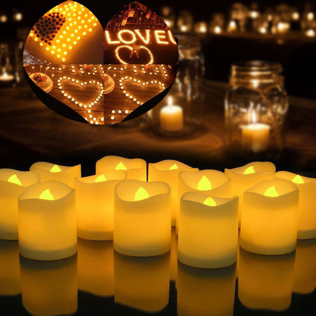 12/24 sztuki kreatywne świece LED zasilane bateriami - bezpłomieniowe światło herbaty do dekoracji weselnych - Wianko - 11