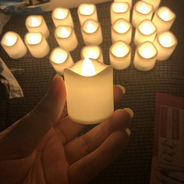 12/24 sztuki kreatywne świece LED zasilane bateriami - bezpłomieniowe światło herbaty do dekoracji weselnych - Wianko - 19