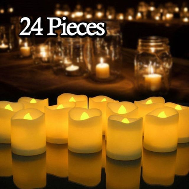 12/24 sztuki kreatywne świece LED zasilane bateriami - bezpłomieniowe światło herbaty do dekoracji weselnych - Wianko - 12
