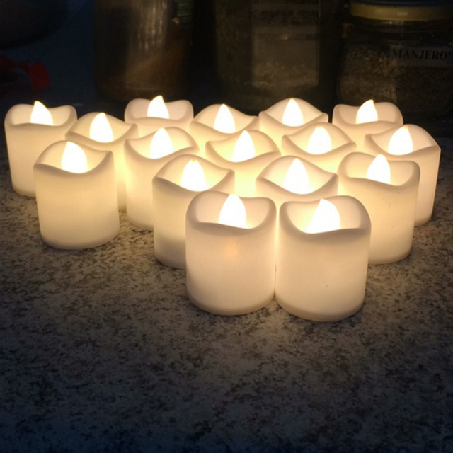 12/24 sztuki kreatywne świece LED zasilane bateriami - bezpłomieniowe światło herbaty do dekoracji weselnych - Wianko - 20