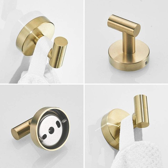 Zestaw 3-sztukowy akcesoriów łazienkowych w różowym złocie: wieszak na ręczniki, uchwyt na papier toaletowy i wieszak na płaszcze, wykonane ze stali nierdzewnej 304, do montażu na ścianie - Wianko - 5