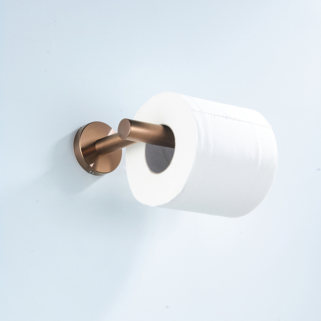 Zestaw 3-sztukowy akcesoriów łazienkowych w różowym złocie: wieszak na ręczniki, uchwyt na papier toaletowy i wieszak na płaszcze, wykonane ze stali nierdzewnej 304, do montażu na ścianie - Wianko - 8