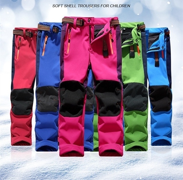 Dzieci spodnie Softshell jesień zima wodoodporna Trekking Camping - dla chłopców i dziewczynek, ciepłe spodnie w pasującym stylu rodzinna garderoba - Wianko - 2