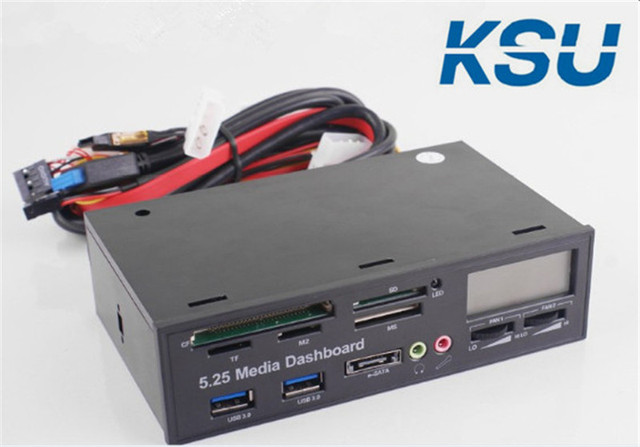 Panel przedni USB3.0 z ładowarką CD-ROM 5.25 cala z obsługą wielu formatów kart pamięci - Wianko - 1