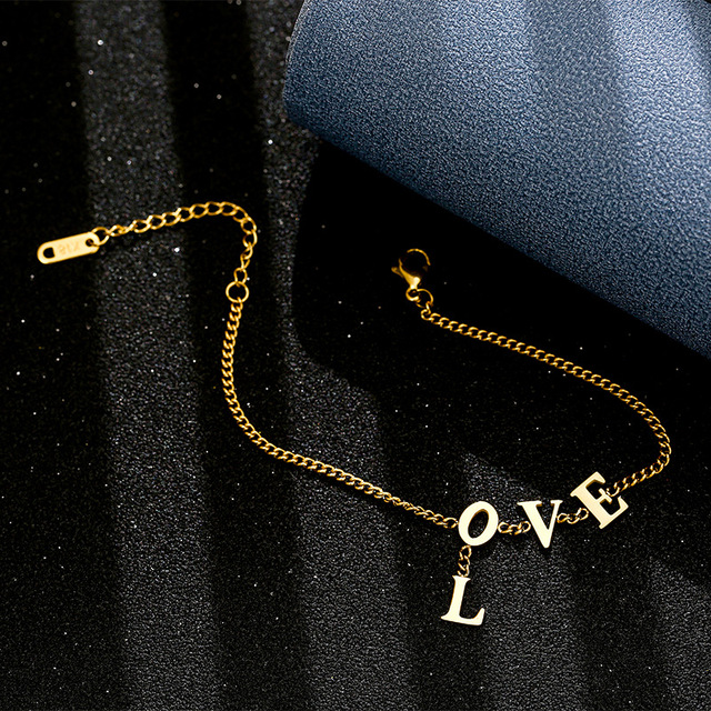 Nowa zawieszka w kształcie litery dla kobiet - bransoletka łańcuszkowa ze stali nierdzewnej, pozłacana, estetyczna dla dziewczyny, prezent na Walentynki Jewelry 2020 - Wianko - 6
