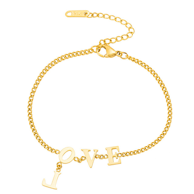 Nowa zawieszka w kształcie litery dla kobiet - bransoletka łańcuszkowa ze stali nierdzewnej, pozłacana, estetyczna dla dziewczyny, prezent na Walentynki Jewelry 2020 - Wianko - 8