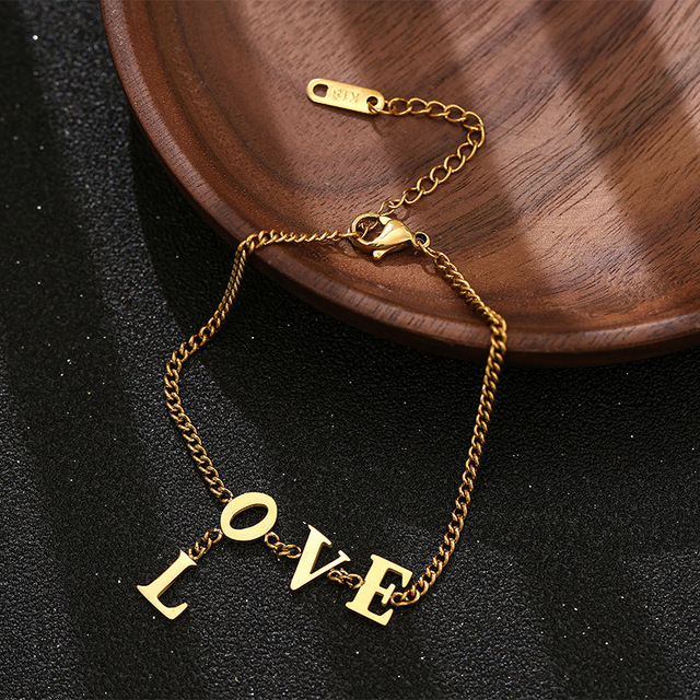 Nowa zawieszka w kształcie litery dla kobiet - bransoletka łańcuszkowa ze stali nierdzewnej, pozłacana, estetyczna dla dziewczyny, prezent na Walentynki Jewelry 2020 - Wianko - 5